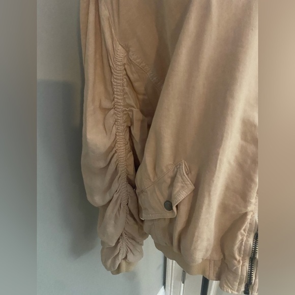 Free People Ruched Linen Bomber Jacket 💕 - Picture 3 of 9